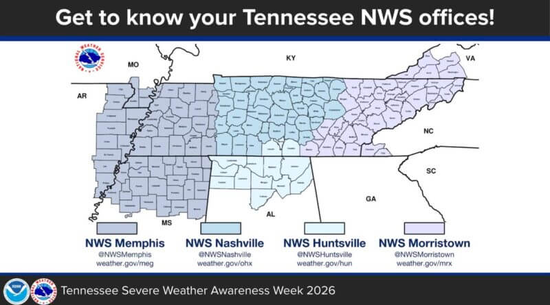 Severe Weather Awareness Week begins in Tennessee Today is the first day of Severe Weather Awareness Week in Tennessee