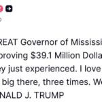 Trump approves Mississippi disaster declaration request I just got off the phone with a great friend of the people of Mississippi- President Donald J