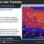 Rain expected Tuesday night as cold front moves through region Rain chances return Tuesday night as a cold front moves through the region.🌧️