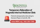 Magnolia Internal Medicine Clinic Temporarily Relocating in Corinth Due to Waterline Break