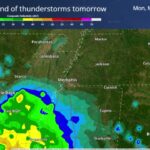 Severe thunderstorms expected Monday afternoon with hail threat More showers and thunderstorms are on their way tomorrow evening