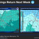 Cold front to bring rain and chilly temperatures early next week A reinforcing cold front will move through Sunday night, bringing another shot of rain and much cool