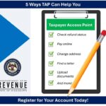 Mississippi DOR's TAP offers key tools for taxpayers during tax season Five ways DOR's Taxpayer Access Point (TAP) can help you during tax season: β
