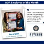 HR Generalist De'Andria Named Employee of the Month Congratulations to De'Andria, a Generalist in our Human Resources (HR) department, who was recently