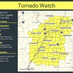 Tornado watch issued for multiple states until early Wednesday morning A tornado watch has been issued for parts of Alabama, Arkansas, Illinois, Indiana, Kentucky, Mississ