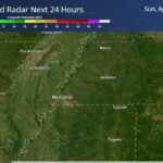 Dry weather expected in the South until late Monday, with isolated storms possible Generally dry and benign weather is anticipated for the next 24 hours, ahead of a more active patter
