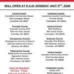 Disaster Survivor Assistance Centers to Open in Several Mississippi Counties REMINDER: Disaster Survivor Assistance Centers for DR-48-99 in the following counties will open on M