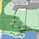 Mississippi faces marginal risk of severe storms Friday evening Parts of Mississippi are under a marginal risk for severe storms this afternoon into tonight (5/8/26