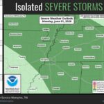 Marginal risk for severe weather persists across much of the Mid-South on Monday The marginal risk for severe weather (level 1 of 5) continues across much of the Mid-South for Monda