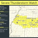 Severe Thunderstorm Watch Issued for Parts of Alabama, Mississippi, Tennessee A severe thunderstorm watch has been issued for parts of Alabama, Mississippi and Tennessee until 7
