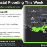 US National Weather Service Warns of Possible Coastal Flooding in New Orleans According to US National Weather Service New Orleans Louisiana, minor coastal flooding is possible b