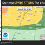 Severe storms possible in parts of Arkansas, Missouri, and Tennessee this weekend There is a low to medium chance of severe storms for locations across eastern AR, the MO Bootheel, a