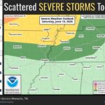 Severe storms possible across eastern Arkansas, Missouri Bootheel and West Tennessee There is a low to medium chance of severe storms for locations across eastern AR, the MO Bootheel, a