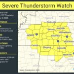 Severe Thunderstorm Watch issued for Tennessee River Valley through 8 p.m. A Severe Thunderstorm Watch is in effect across the Tennessee River Valley through 8 pm
