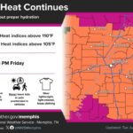 Heat Advisory issued for Mid-South through Friday evening The Extreme Heat Watch has been converted to an areawide Heat Advisory through 8 PM Friday