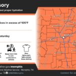 Heat Advisory in effect through Saturday evening with high heat index values A Heat Advisory is in effect through 8 PM Saturday for heat index values between 105°-109°