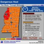Mississippi braces for dangerous heat through Wednesday Dangerous heat is expected across Mississippi today (7/20/2026) through Wednesday (7/22/26)