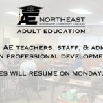 NEMCC Adult Education Staff Participate in Campus-Wide Professional Development Just a reminder that all of our NEMCC Adult Education staff members will be participating in campus