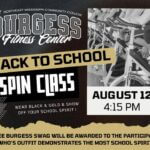 Spin class offers prizes for most spirited students on first day of school This Wednesday, in honor of first day of school, who ever shows up to spin class dressed with the mo