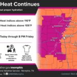 National Weather Service issues heat advisory and storm risk for Tennessee and Missouri Photos from US National Weather Service Memphis Tennessee's post