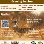 Deer Management Seminar Scheduled for August 26 in Natchez Interested in learning more about white-tailed deer management?