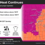 Extreme heat warning issued as Memphis faces fourth day of heat wave Photos from US National Weather Service Memphis Tennessee's post