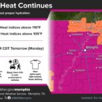 Extreme Heat Continues in Memphis, Tennessee, with Heat Index Over 110°F Photos from US National Weather Service Memphis Tennessee's post
