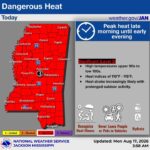 Mississippi faces dangerous heat with high temperatures and risk of heat illness 🌡️ Dangerous heat is here