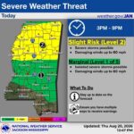 Mississippi faces slight risk of severe storms, weather officials warn 🌩️ Severe Weather Threat Today