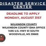 Disaster Assistance Center Opens in Wilkinson County for Storm Victims REMINDER: The Disaster Service Center in Wilkinson County is open for residents affected by the May