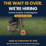 Capitol Police Hiring Crime Scene Investigator in Mississippi 👀 Always noticing the details everyone else misses?
