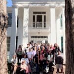 Corinth High Mississippi Writers Class Visits Rowan Oak Corinth High Mississippi Writers students pose on the front steps of Rowan Oak, William Faulkner's home in Oxford