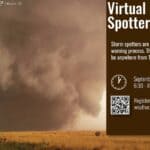 Alcorn County roundup, Sept. 19, 2026: Corinth heat persists; storm-spotter class set A National Weather Service Memphis graphic with a tornado photo background and text advertising virtual storm spotter training on Sept. 24.
