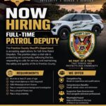 Prentiss County Sheriff's Department hiring deputies and dispatchers Prentiss County Sheriff's Department recruitment poster showing patrol SUV and hiring requirements