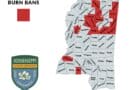 Alcorn County Burn Ban Set to Expire Tonight Amid Drought Mississippi Forestry Commission map of county burn bans, including the Alcorn County burn ban