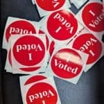 Alcorn County Record Turnout Expected for Nov. 3 Election Pile of I Voted stickers, illustrating Alcorn County record turnout expected for the Nov. 3 election