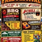 Corinth/Alcorn Park Fall Festival Set for Oct. 17 Flyer for the first annual Corinth/Alcorn Park fall festival at Corinth/Alcorn Park on Oct. 17, 2026
