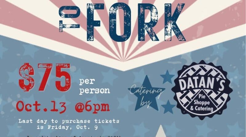 Crossroads Museum Corinth Farm to Fork poster listing Oct. 13 dinner at Franklin Courtyard