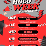 Corinth Homecoming Week: Parade Thursday, Game Friday Corinth High School HOCO Week flyer listing Corinth homecoming week spirit days Oct. 12-16