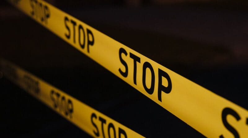 Police tape at a scene during a Corinth police search investigation