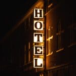Corinth TownePlace Suites Opens With Ribbon Cutting Illuminated hotel sign at night, illustrating the Corinth TownePlace Suites opening