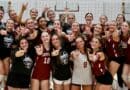 Kossuth Sweeps Belmont for First-Ever North Half Volleyball Title The Kossuth Lady Aggies volleyball team celebrates winning the first North Half championship in program history