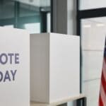 Prentiss County Election Nov. 3: What's on the Ballot Voting sign at a polling place, illustrating the Prentiss County election on Nov. 3