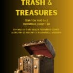 Trash & Treasures Yard Sale Runs Oct. 2-3 in Tishomingo County Trash & Treasures Tenn-Tom yard sale graphic for the Tishomingo County yard sale along Highways 25 and 72