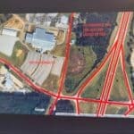 Corinth Police Issue Parking and Security Notice for Monday Trump Rally Map showing no-parking routes around the Crossroads Arena in Corinth for the Trump rally